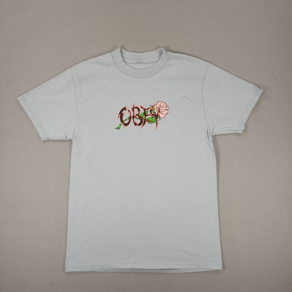 Obey Other - OBEY Mens Spellout Logo T-Shirt (Light Blue) Size Small Skateboarding